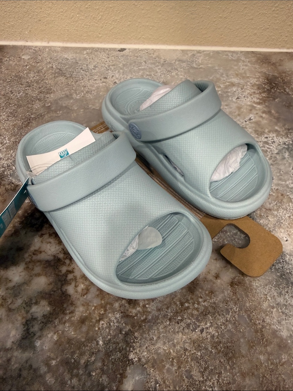 Reef Kids Slide Sandals in Light Blue